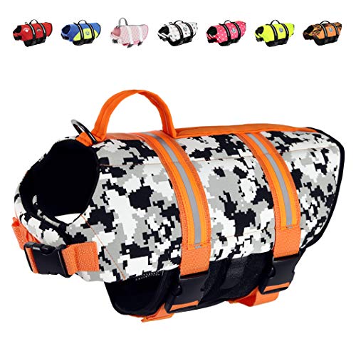 Paws Aboard - Chaleco salvavidas para perros, para nadar, para lanchas, XS, Camuflaje gris