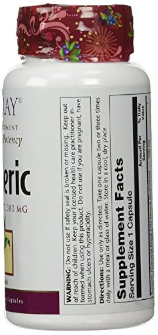 Extracto de raíz de cúrcuma Solaray, 300 mg, 60 unidades