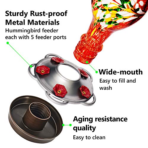 Comedero de colibrí para exteriores de vidrio LUJII