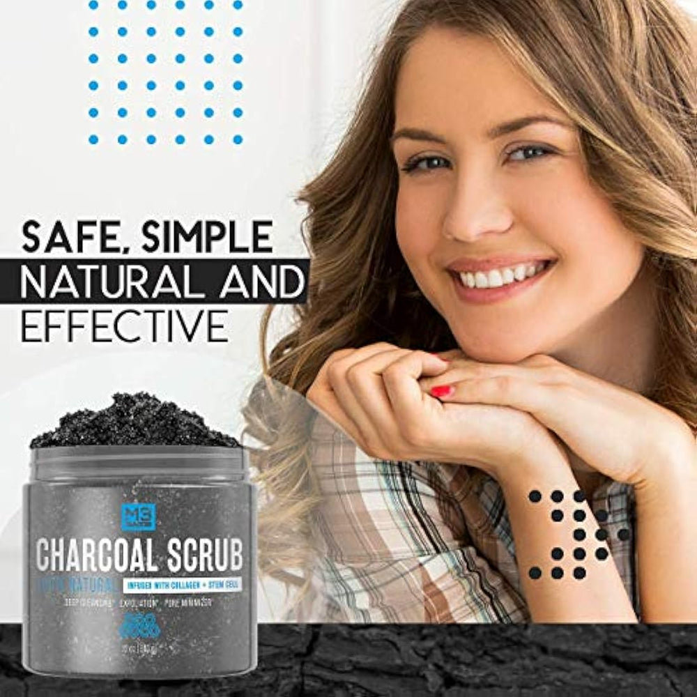 Exfoliante de carbón activado con colágeno M3 Naturals