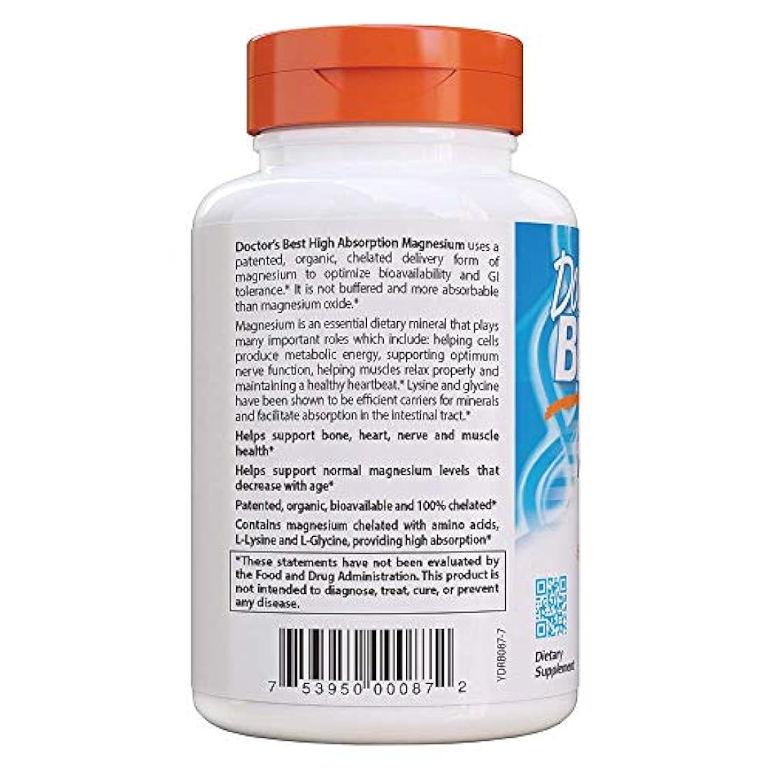 Glicina de magnesio de alta absorción, 100% quelado sin OMG