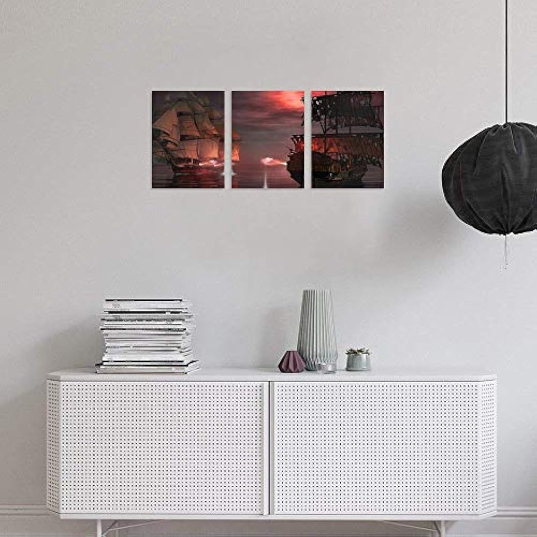 Lienzo pirata de 3 paneles con diseño de pirata pirata