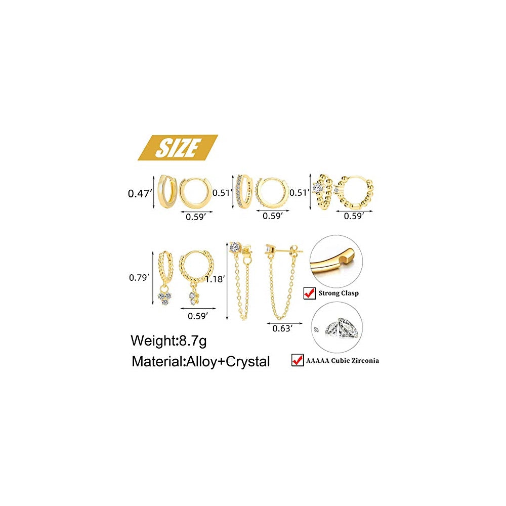 Aretes de aro colgantes dorados para mujeres