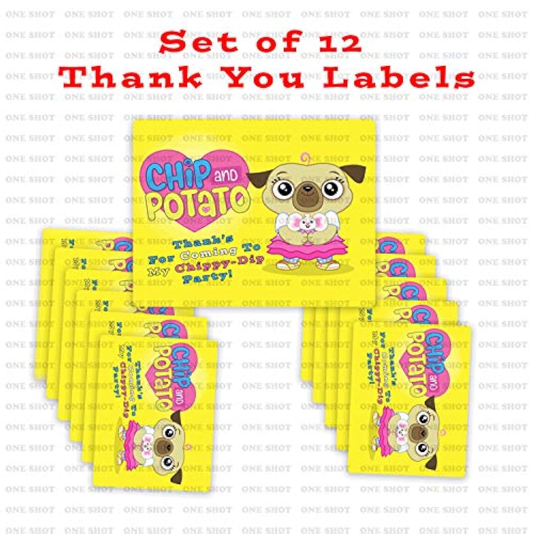 Pegatinas de agradecimiento para fiestas de patatas