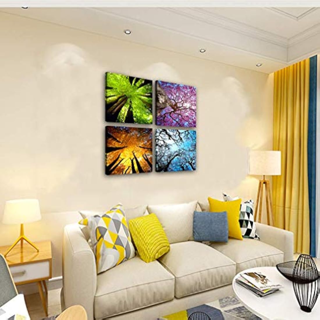 MESESE - Lienzo impreso en lienzo, diseño de flores