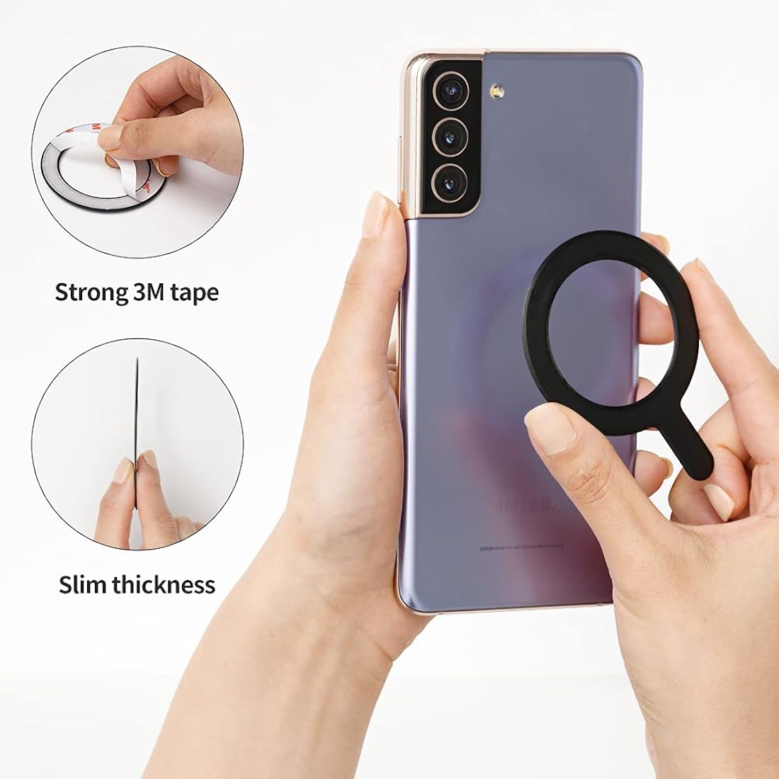 Sinjimoru Placa magnética de anillo para calcomanías MagSafe