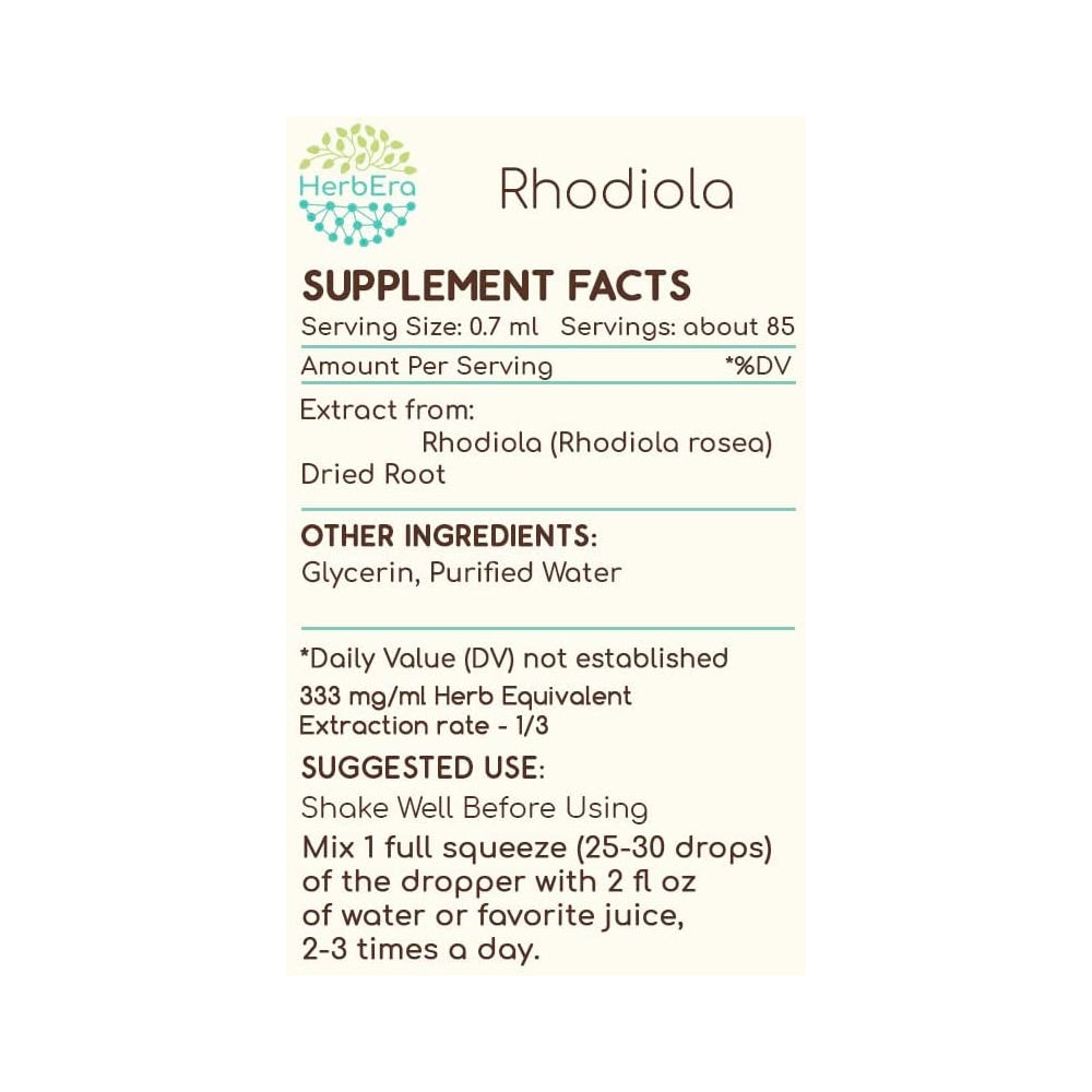 Suplemento Rhodiola B60 concentradas Rhodiola natural 2oz