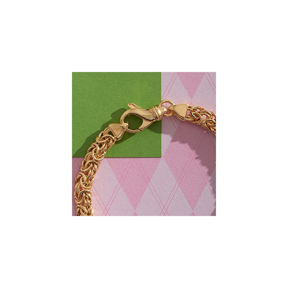 Pulseras y tobilleras pequeña bizantina de plata de ley