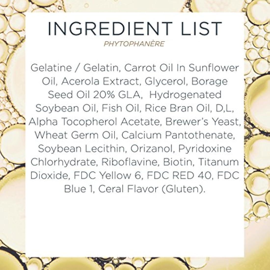 Suplemento dietético de fitófanes