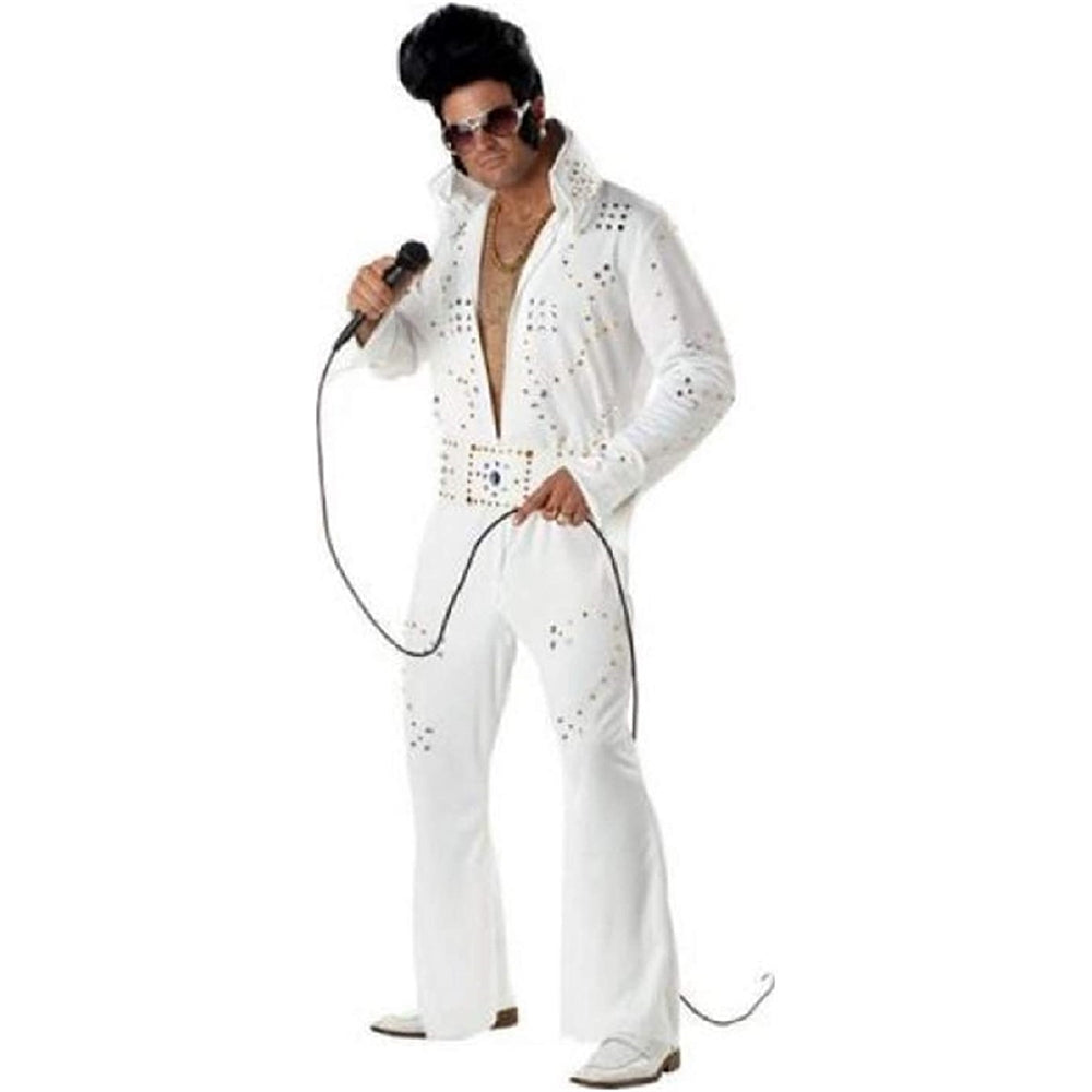 Disfraz de leyenda de rock para hombre talla S blanco
