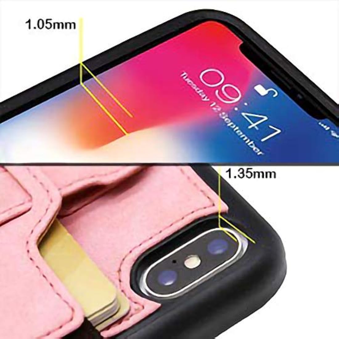 TOOVREN - Funda tipo cartera para iPhone X/Xs,