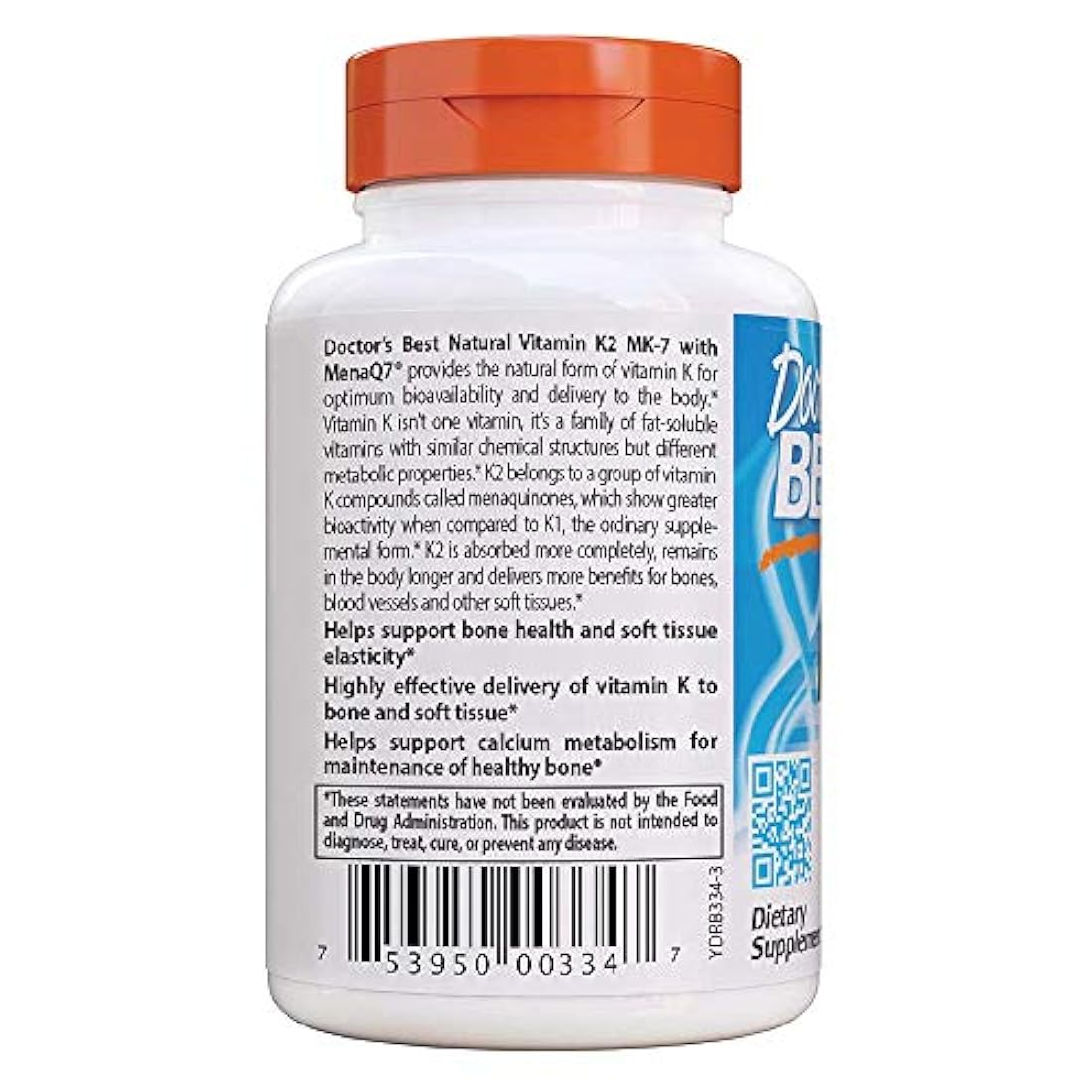 Vitamina Natural K2 Mk-7 con Menaq7, Fortalecer los huesos