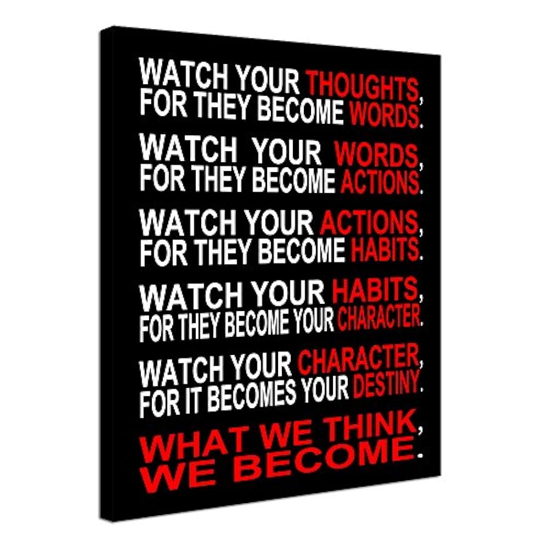 Pyradecor Watch Your Thoughts - Lienzo decorativo para pared