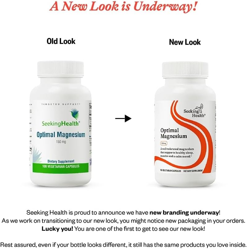 Suplemento de Magnesio Seek Health, Absorción Óptima, 150 mg, 90 cápsulas