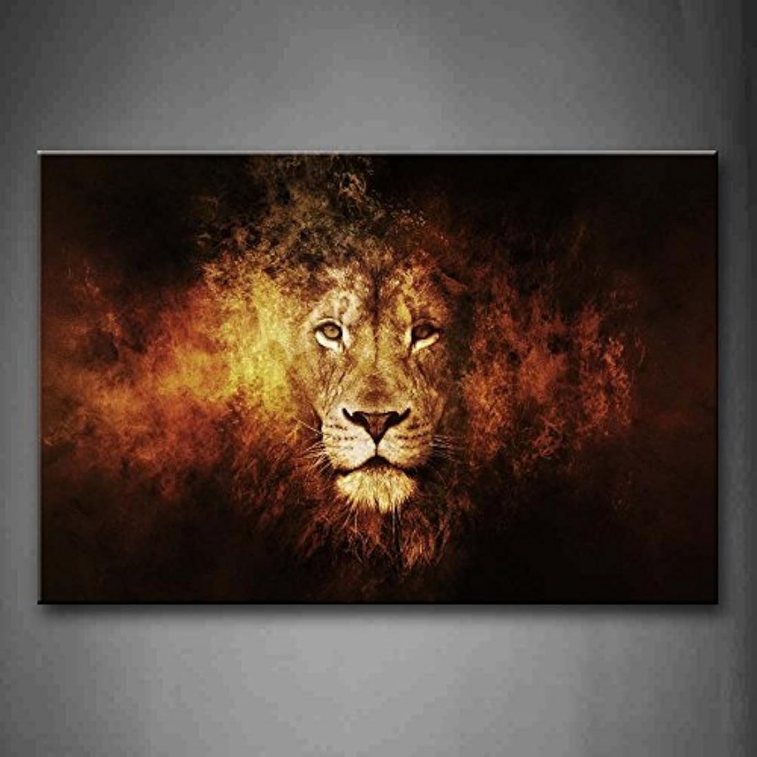 Cuadro retrato de cabeza de león para pared