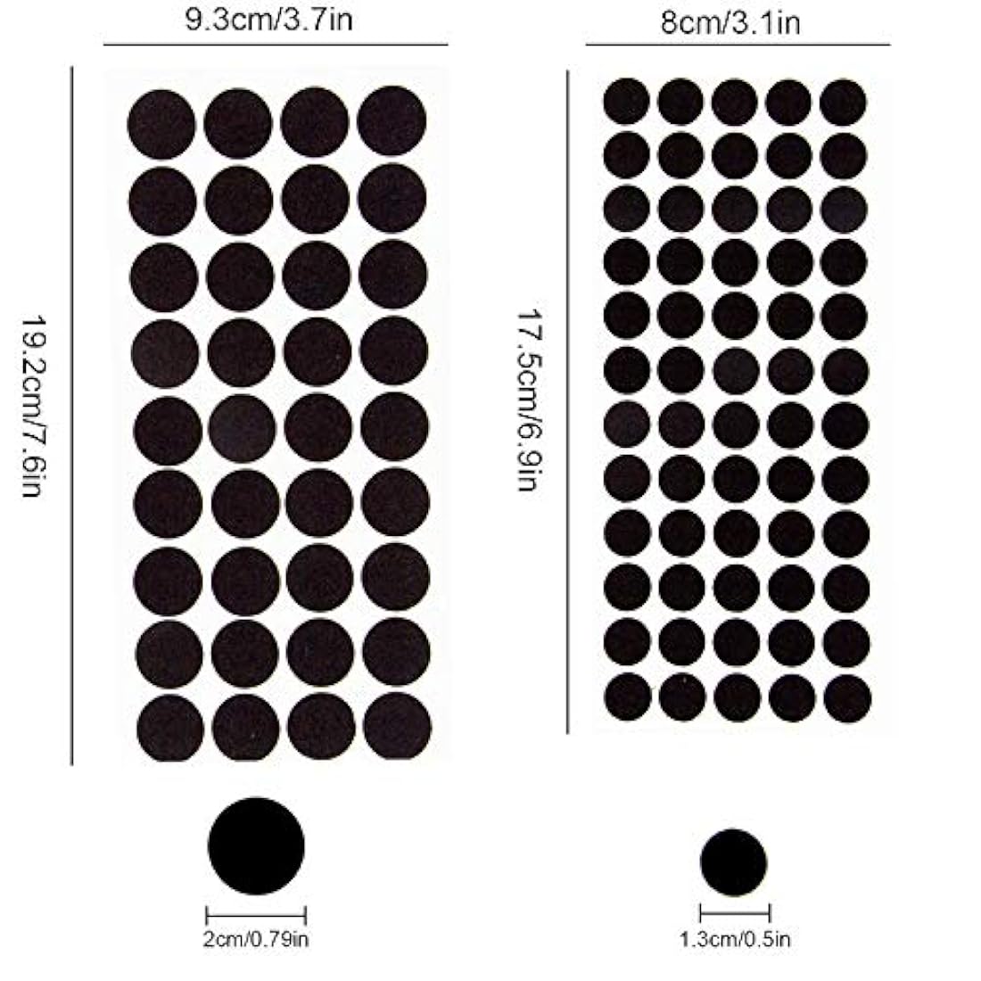Iceyyyy Círculos de fieltro adhesivo negro