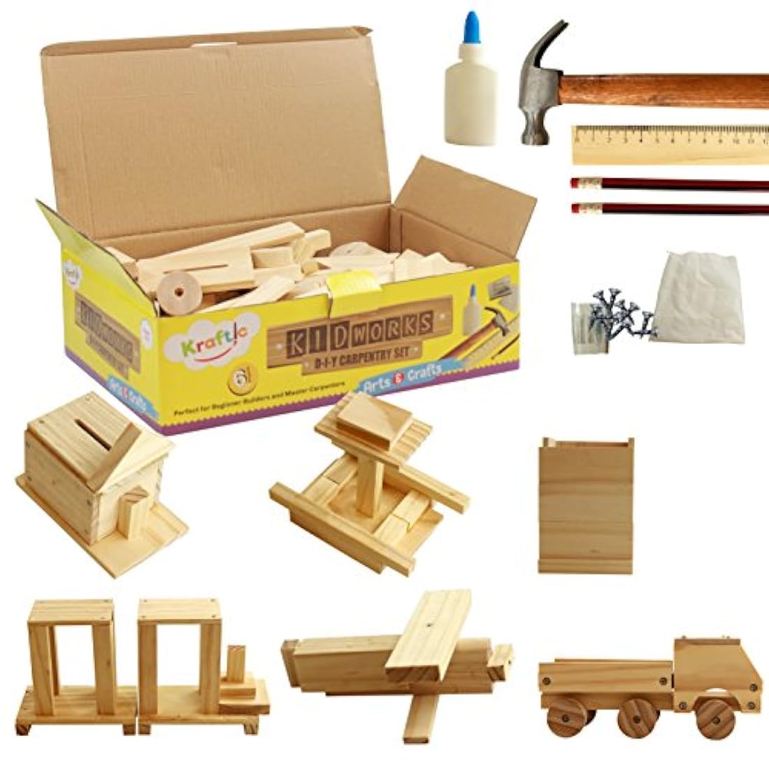 Kit de construcción de madera Kraftic para niños y adultos