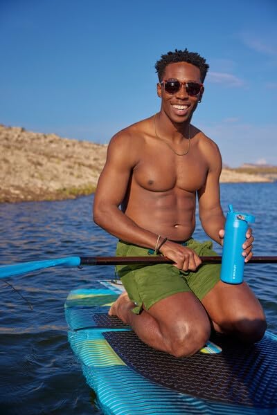 Botella de agua 16 oz con popote, acero inoxidable, 2.0