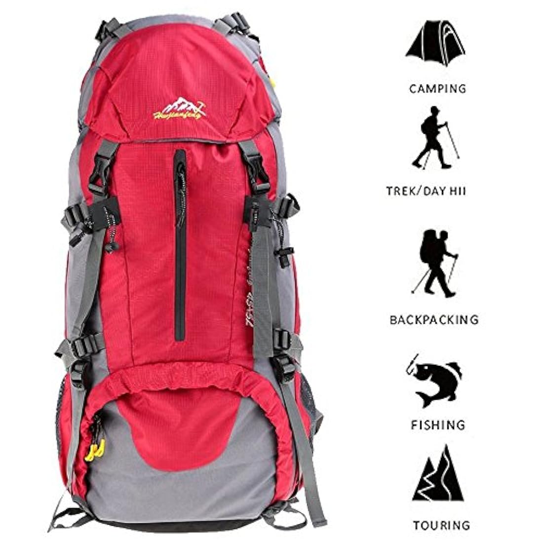 Mochila de senderismo (50 L, con cubierta de lluvia de 45L