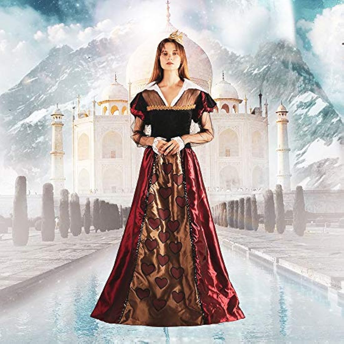 Disfraces Disfraz de reina para mujer, diseño de corazones