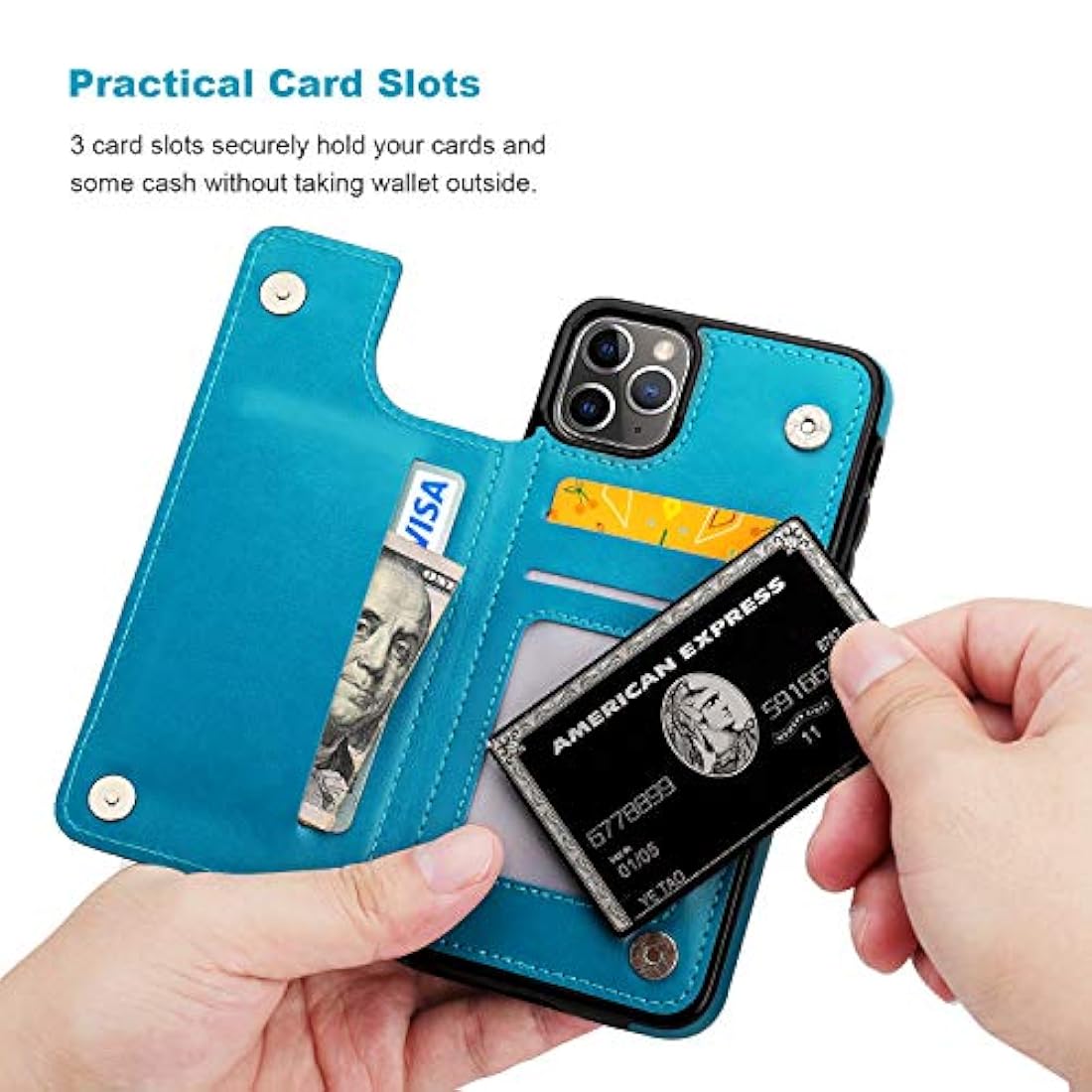 Funda tipo cartera para iPhone 11 Pro Max con tarjetero