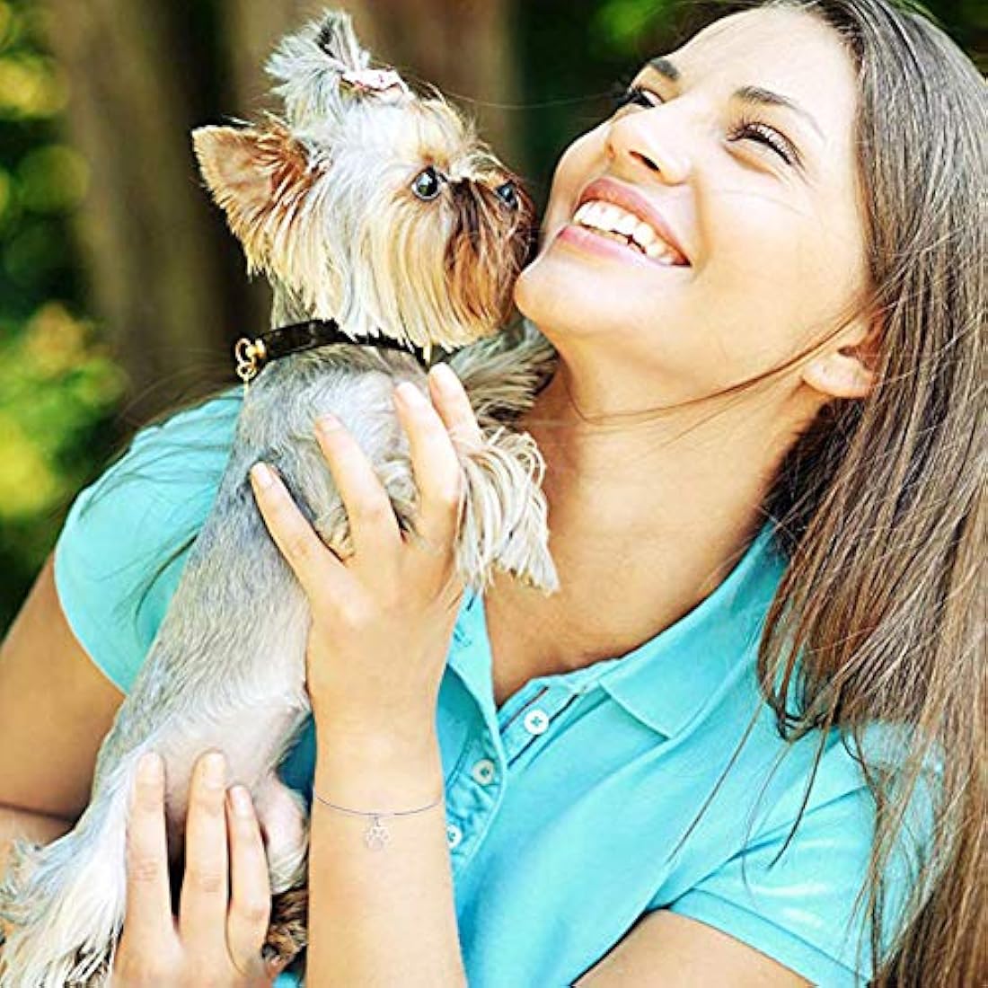 Colgante con diseño de huella de cat-dog