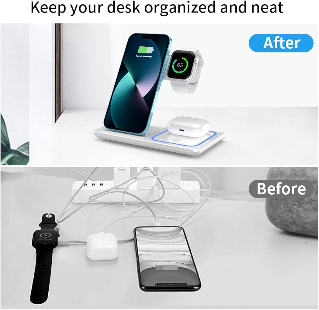 Cargador inalámbrico 3 en 1 estación de carga