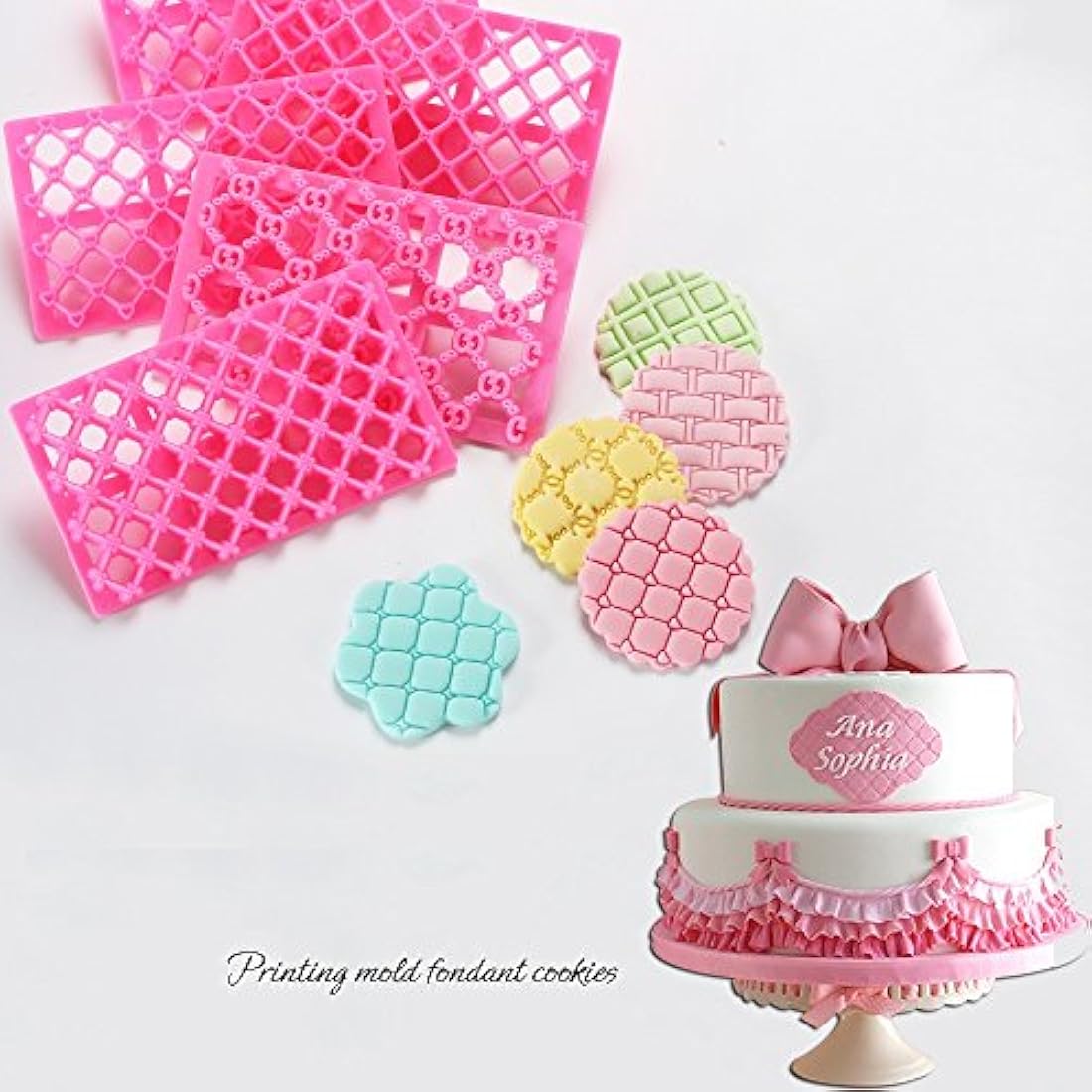 Encaje de Flor y Con Forma De Diamante Moldes para galletas