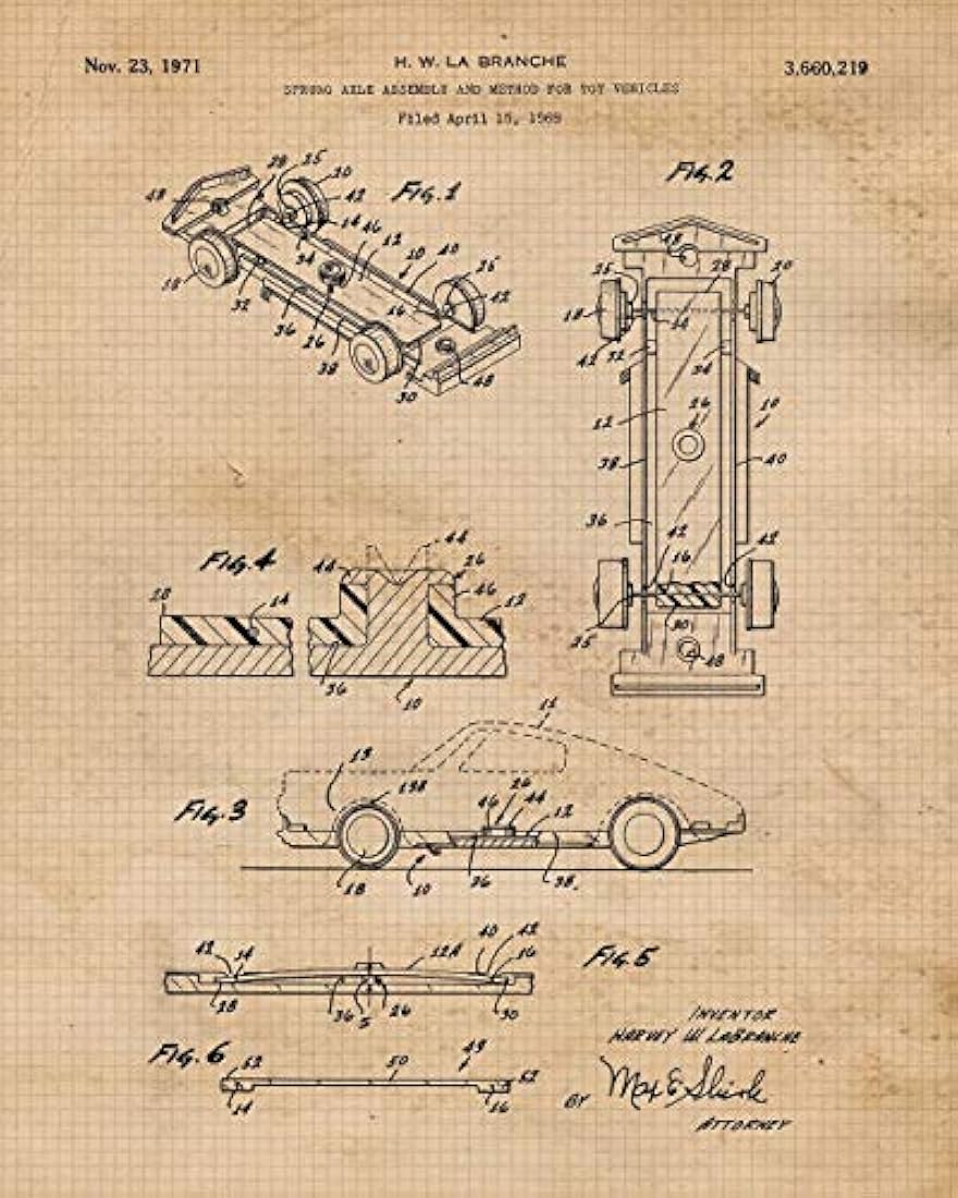 Impresiones de carteles vintage de Hot Wheels, juego de 4