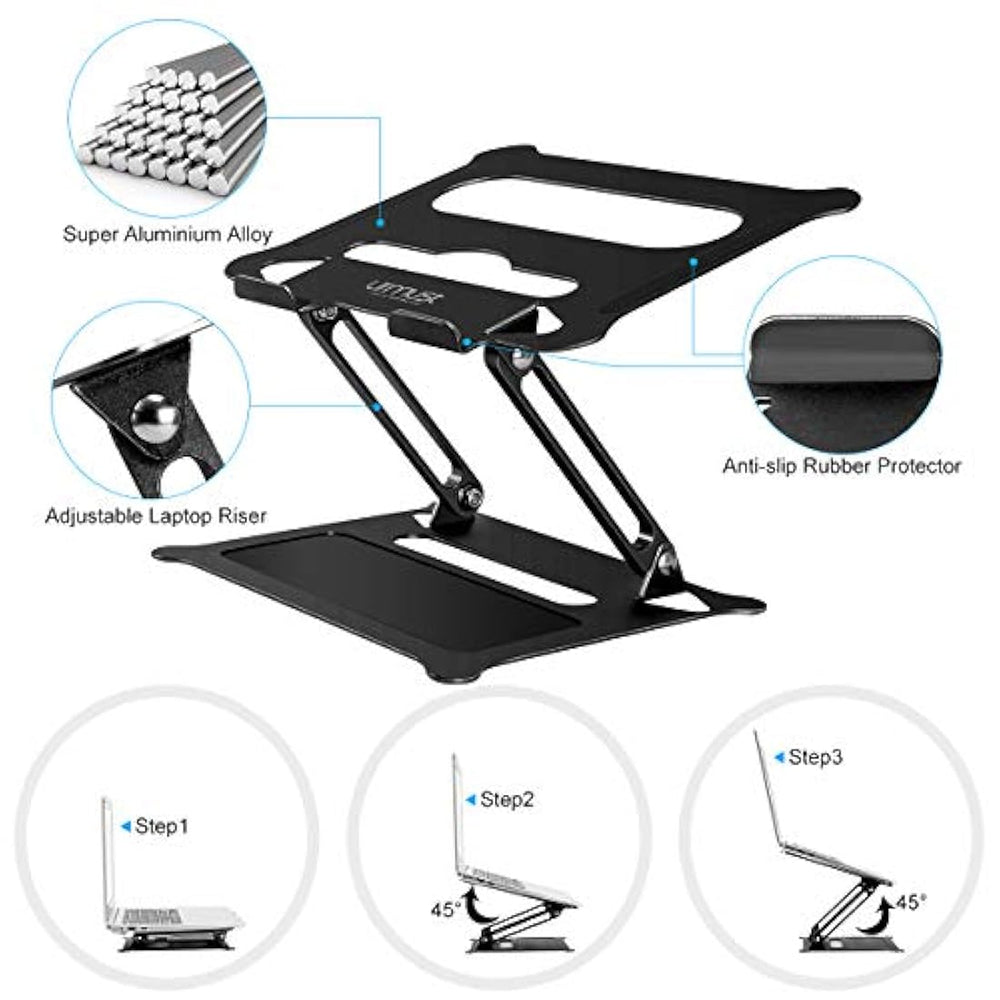 Soporte ergonómico ajustable para computadora portátil