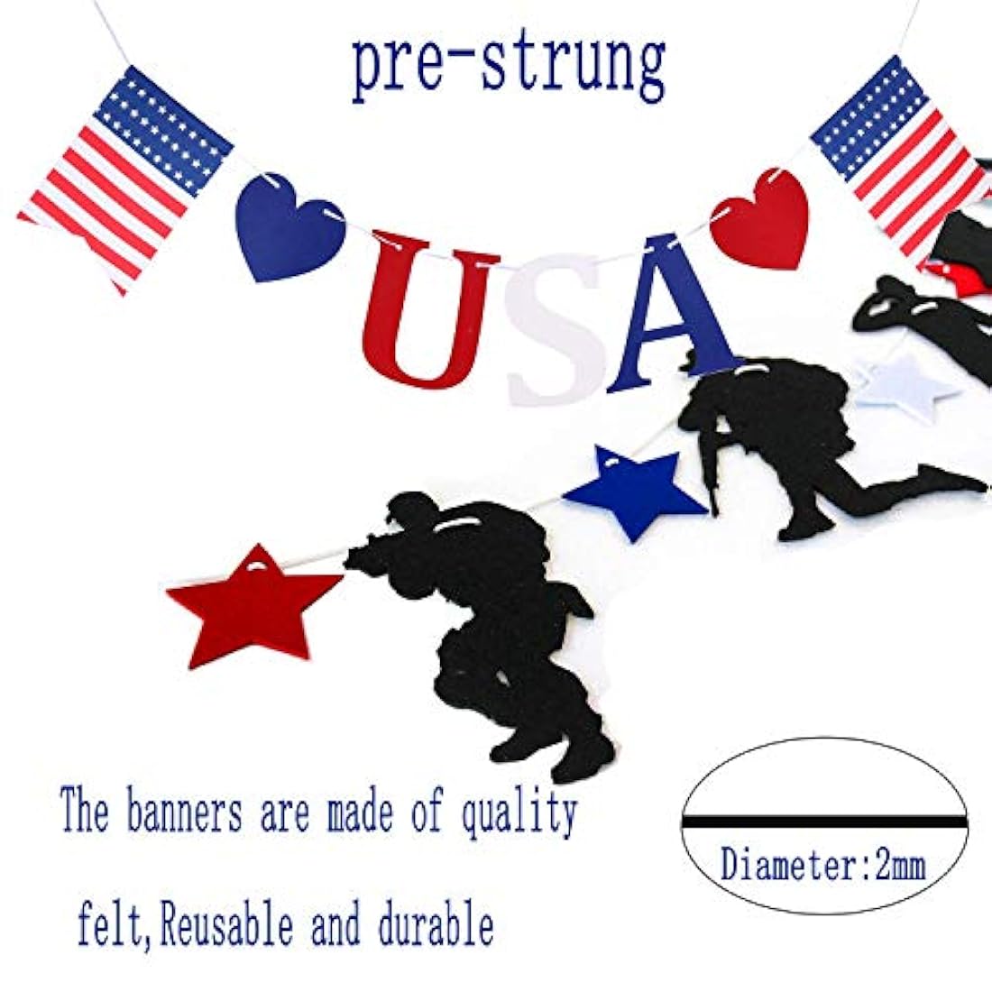 Gz Party Patriótico Soldado Decoración, 4 de julio