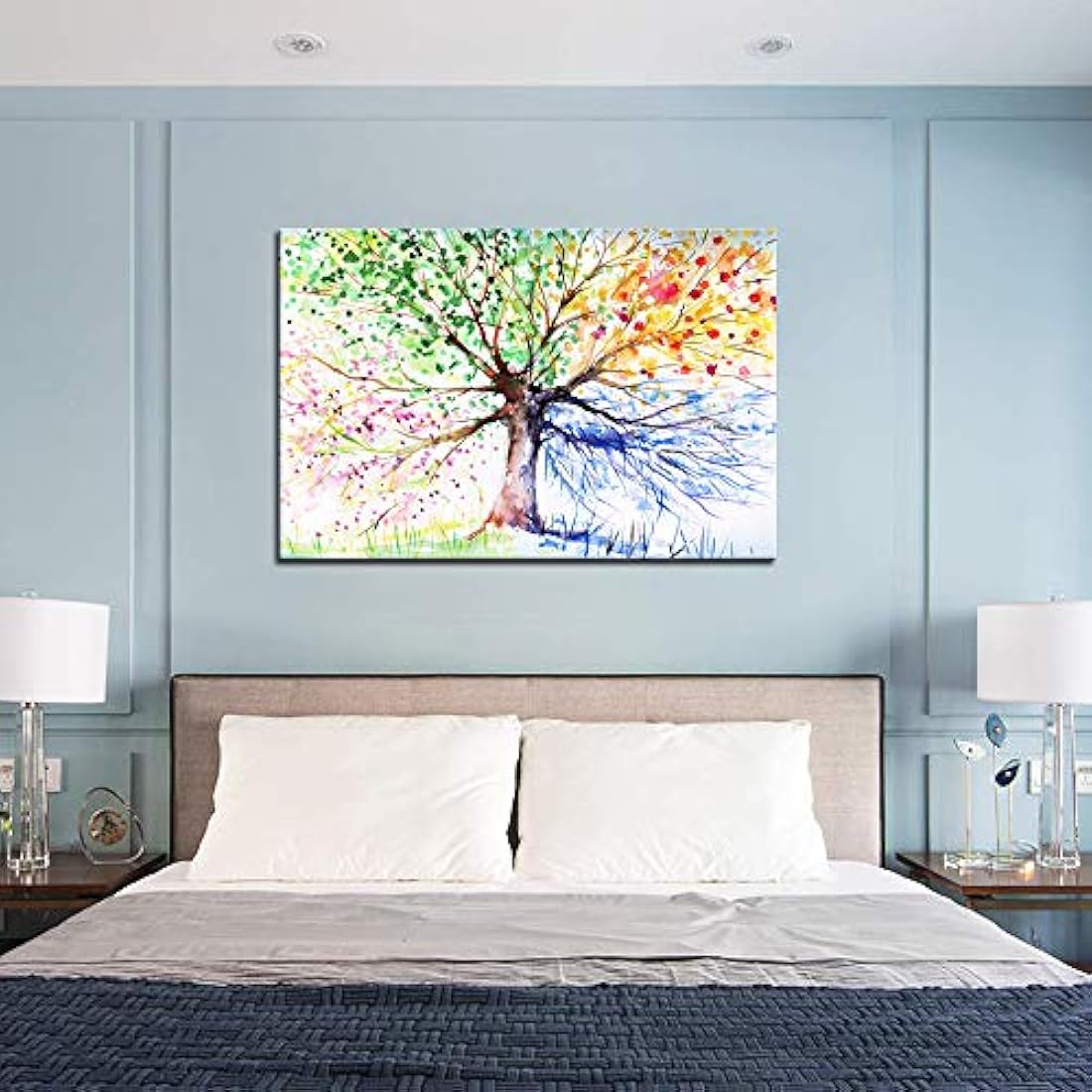 Pintura en lienzo con diseño de árbol de la vida