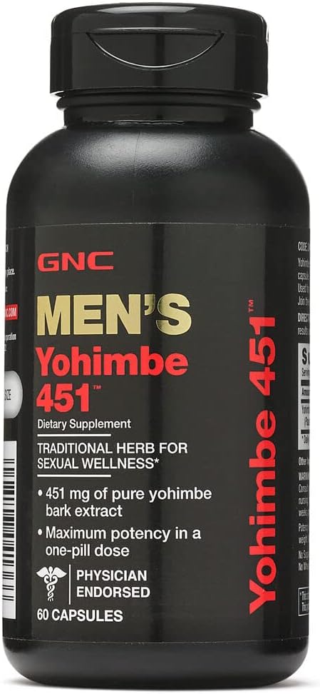 Suplemento Yohimbe 451 para hombre 60 cápsulas salud sexual