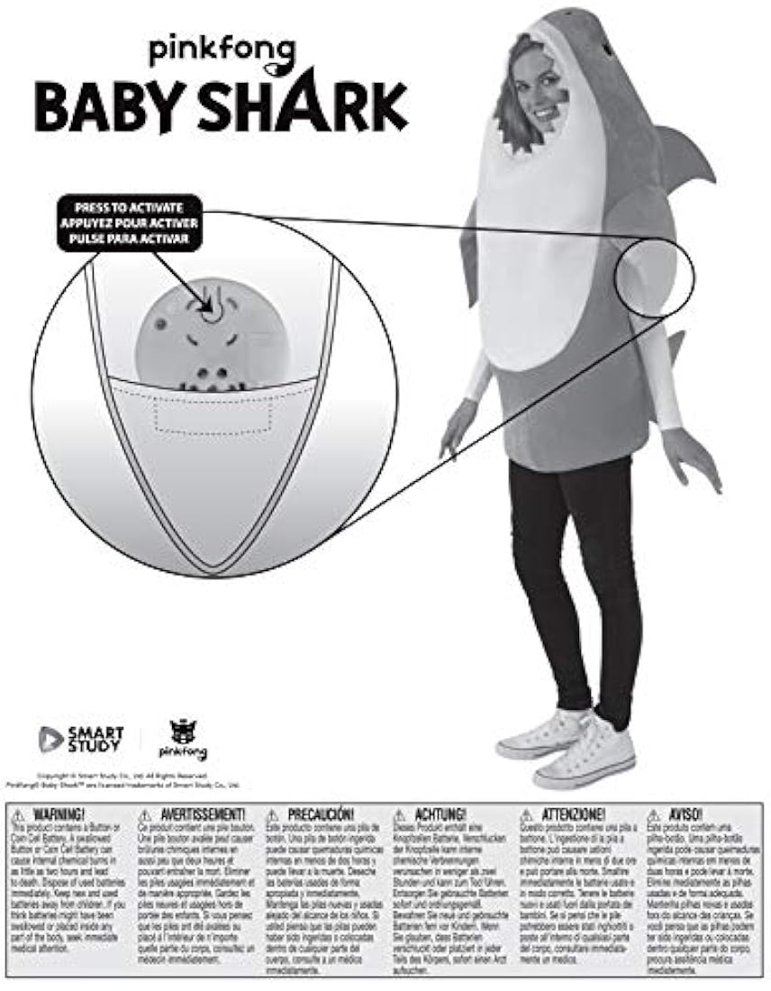 Disfraz de tiburón bebé para adulto