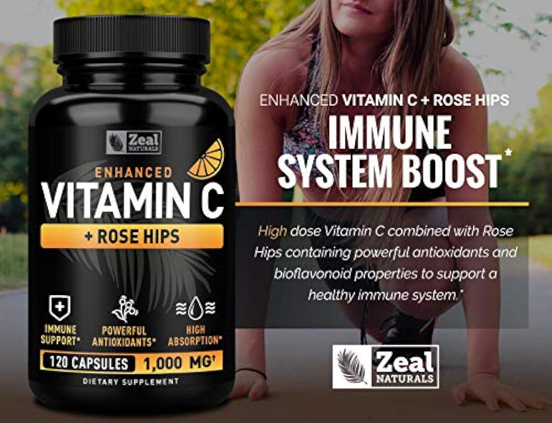 Vitamina C 1000mg con mosehips (120 cápsulas | 1000mg)