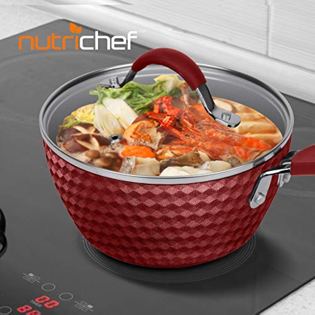 Olla con tapa antiadherentes NUTRICHEF PRTNCCW11RDDSP