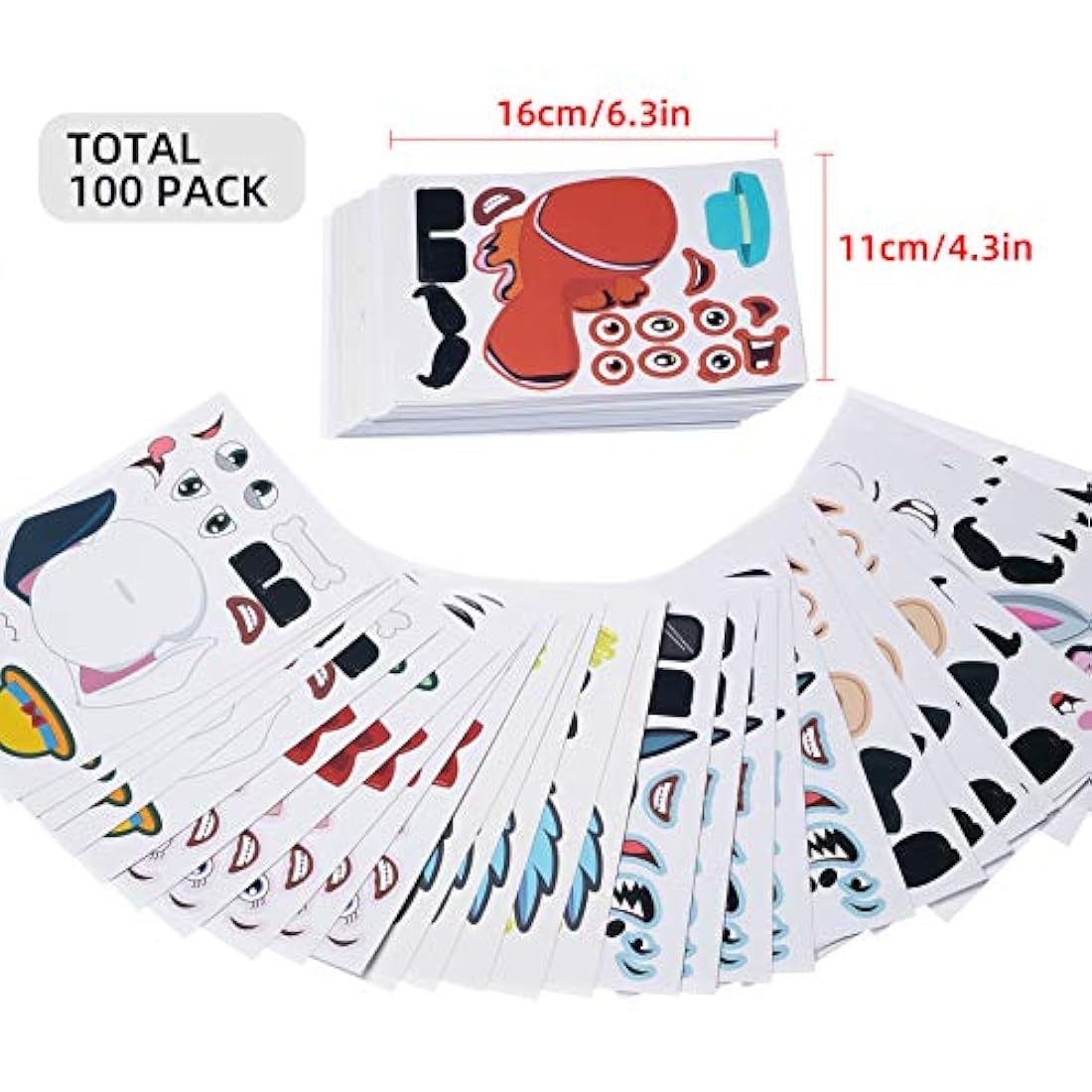 pegatinas para niños, paquete de 100 animales