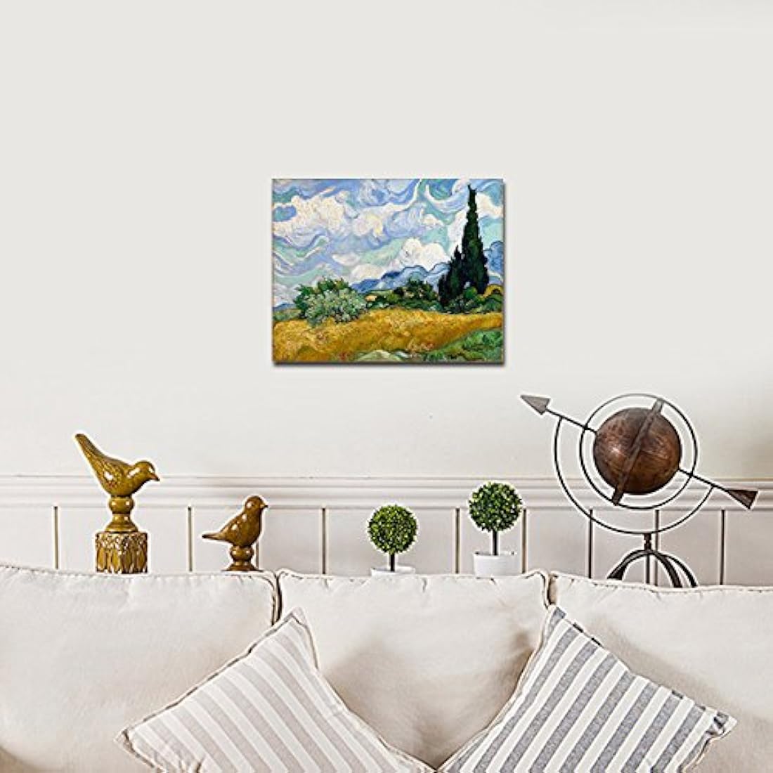 Wieco Art - Cuadro de campo de trigo con pinturas al óleo