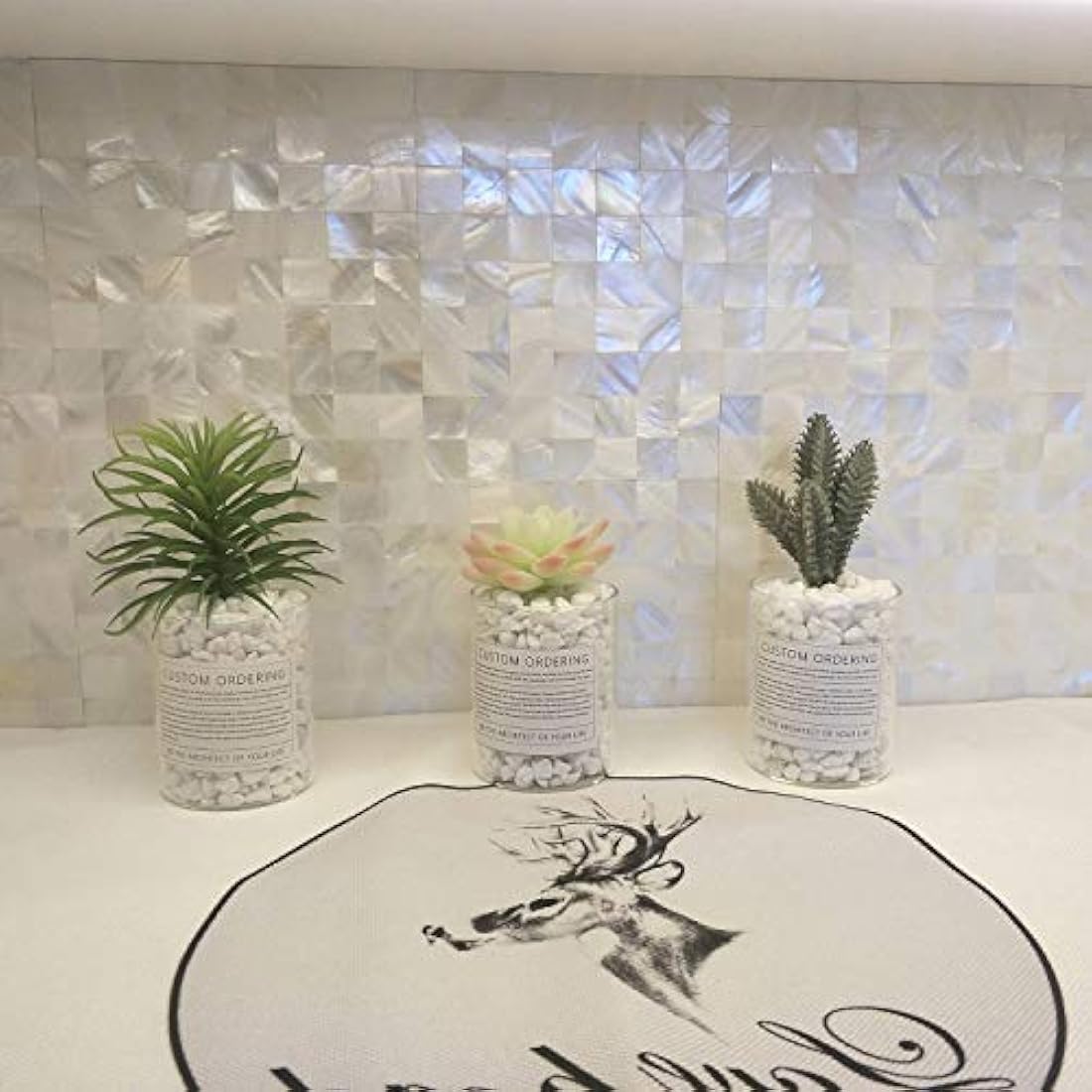 KASARO - Adhesivo decorativo para pared, blanco.