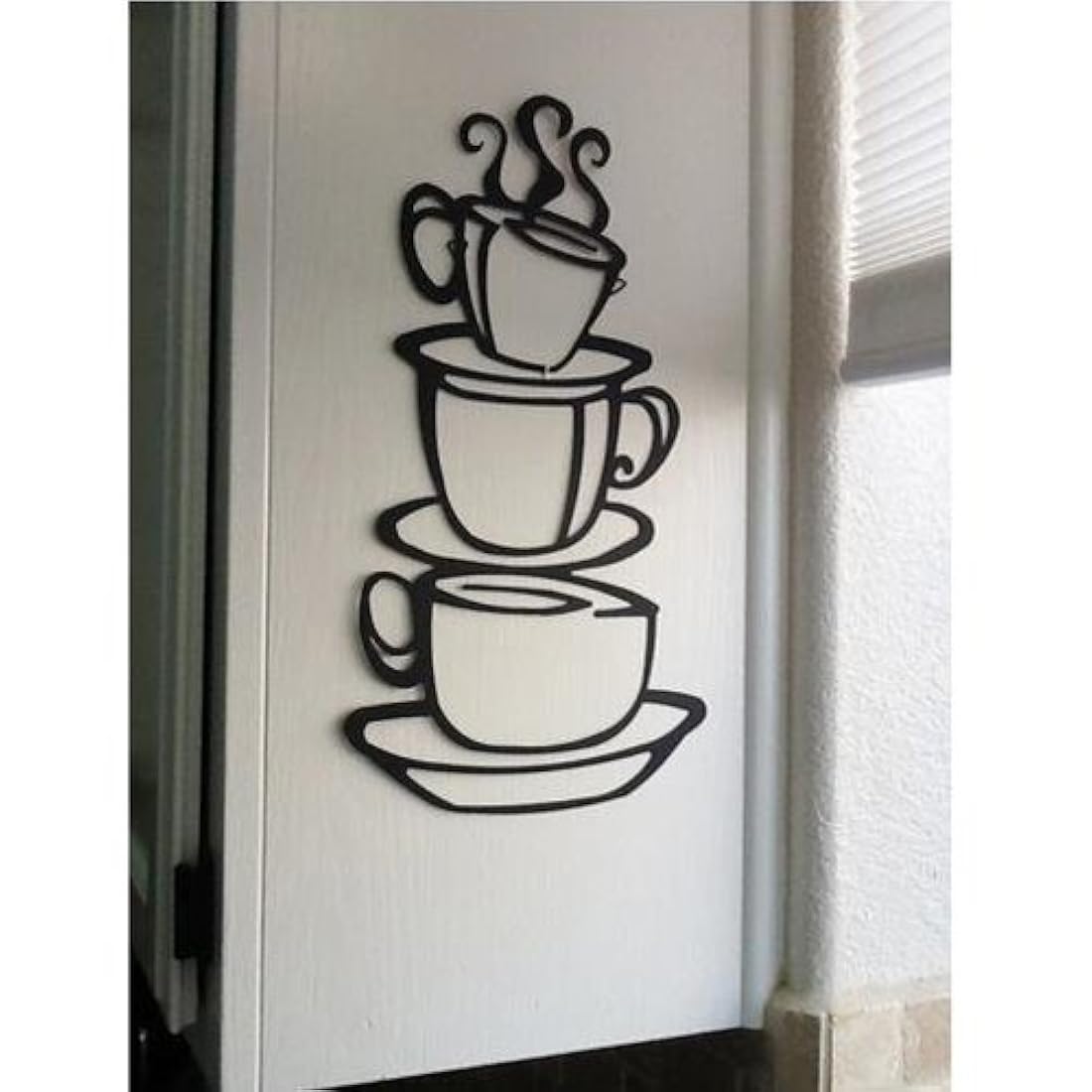 Adhesivo decorativo para pared con diseño de taza de café