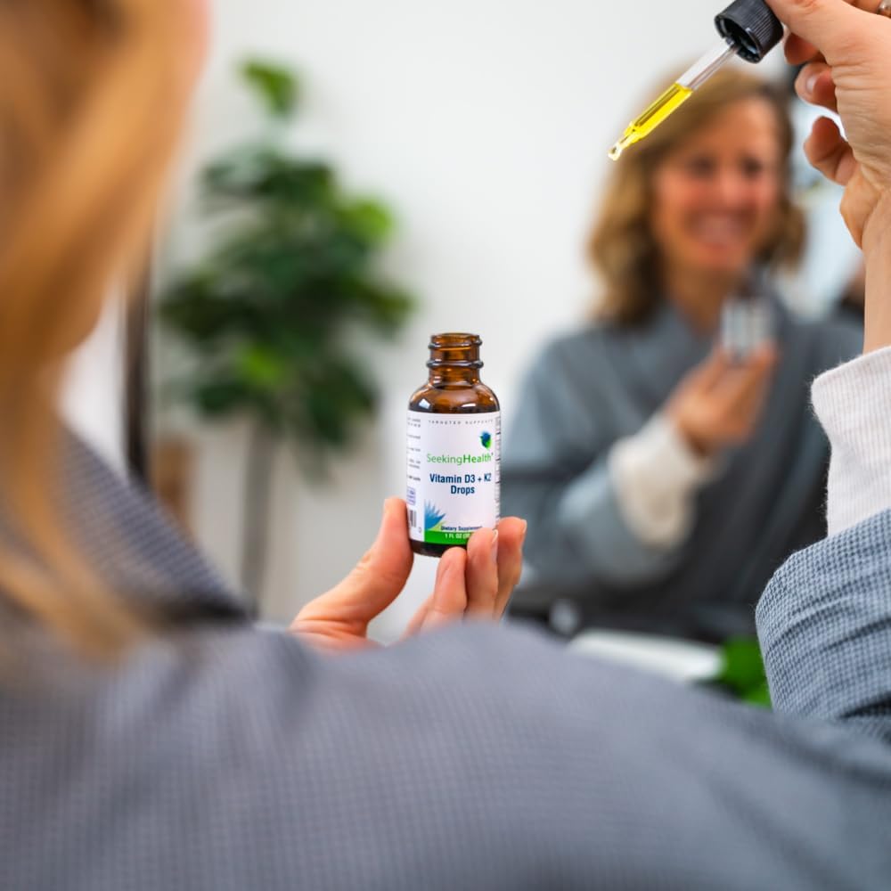 Vitamin D3 + K2 SeekHealth gotas, 12.5 + 50 mcg, niños 4+