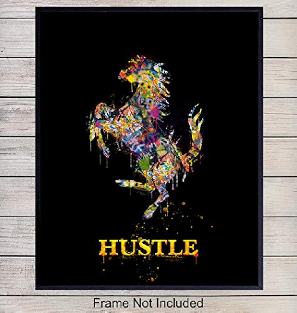 Arte de pared motivacional de Ferrari póster de decoración para el hogar o la oficina impresión decoraciones de habitaciones únicas o regalo para emprendedores líderes de equipo gerentes foto de 8 x 10 sin marco