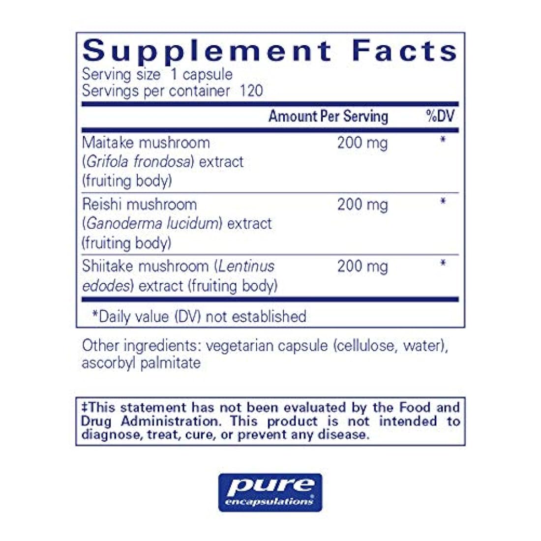 Encapsulaciones puras - Fórmula de hongos M / R / S, 1