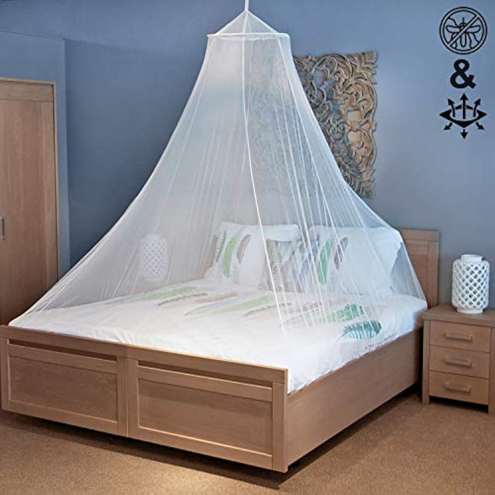 Mosquitera universal para mochileros, para camas individuales a King-Sized - 2 aberturas o toldo de cama totalmente cerrado - Diseño cónico para decoración o viaje - Bolsa gratis y kit de colgar para una fácil instalación