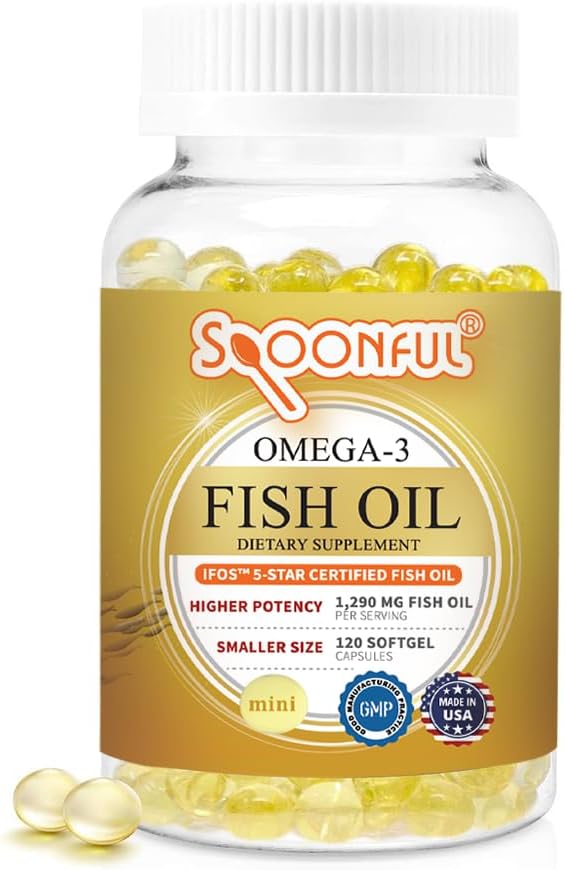 Spoonful Mini Omega 3 Fish Oil, iFOS, 1290 mg, 120 cápsulas