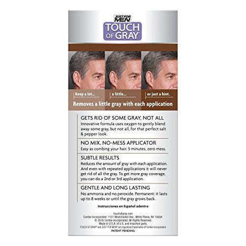Tinte de cabello para hombres, marrón oscuro (paquete de 3)