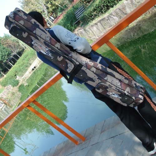 Portátil impermeable de doble capa de caña de pescar