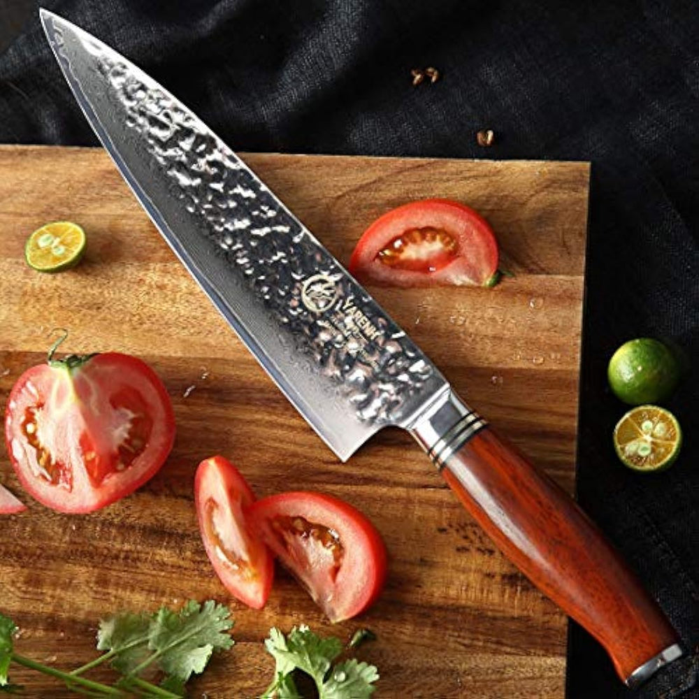 yarenh acero de Damasco cuchillos de chef 8