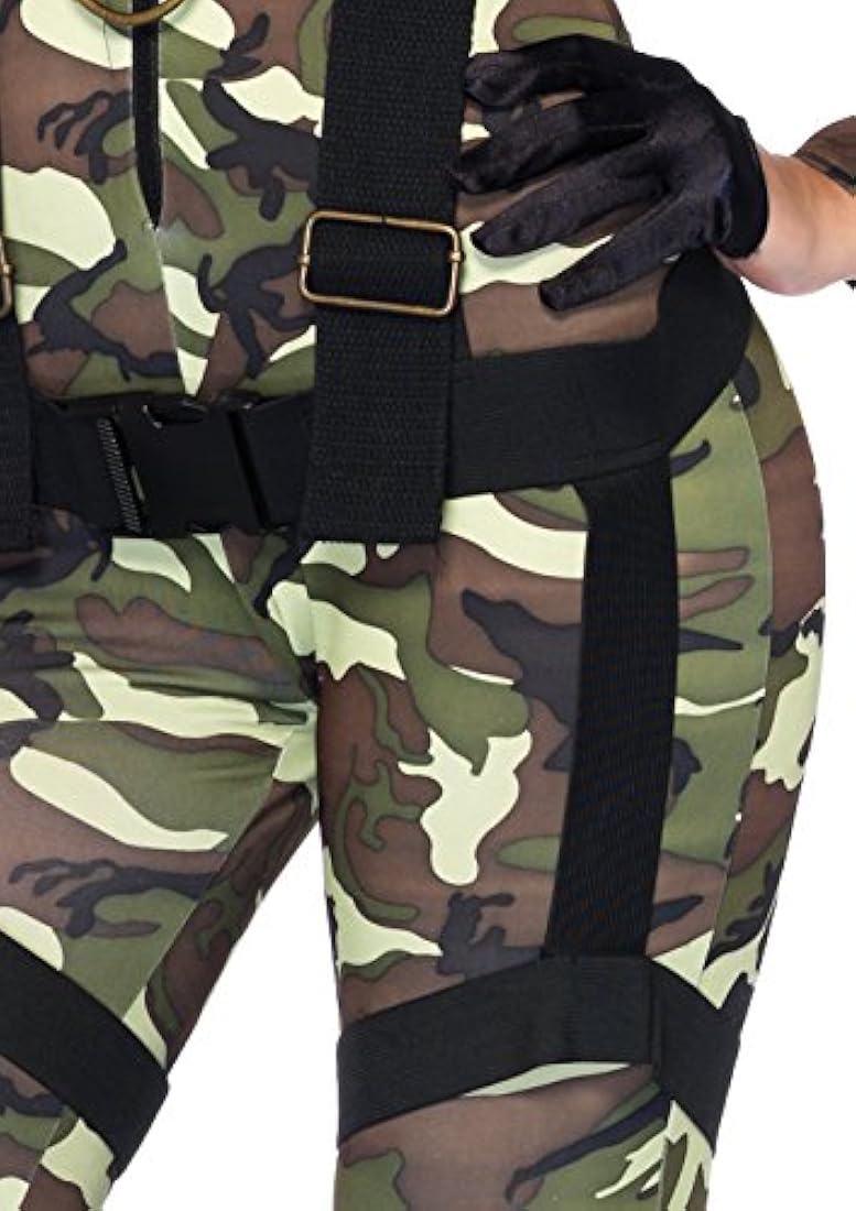 Leg Avenue Disfraz de militar con cremallera frontal