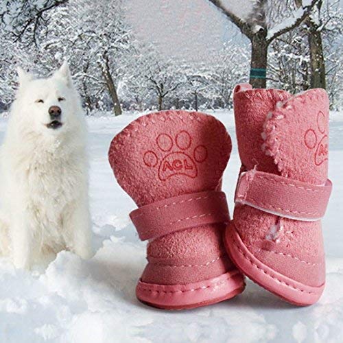 URBEST Dog Shoes with Hook Loop Closure Booties Pet Dog Chihuahua Shoes Boots, 4Pcs